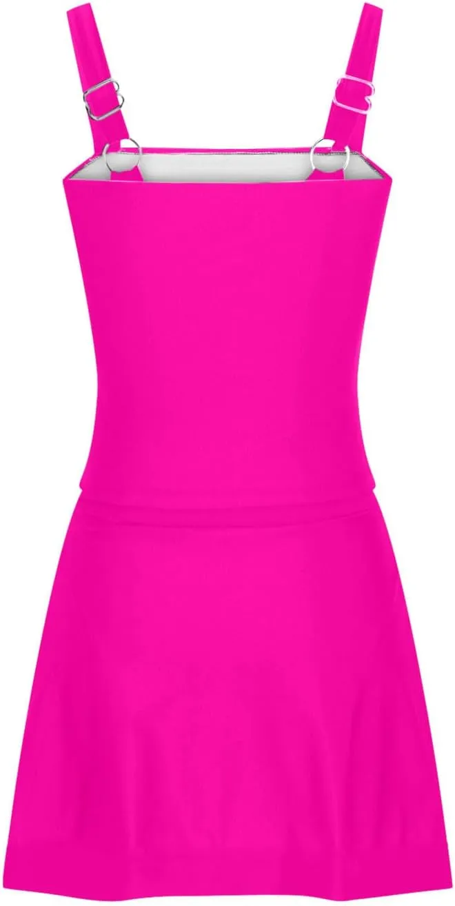 jsaierl Swimdress for Women 2 Piece Bathing Suits Adjustable Strap Ruched Tummy Control Swimwear Solid Swim Tank with Skirts