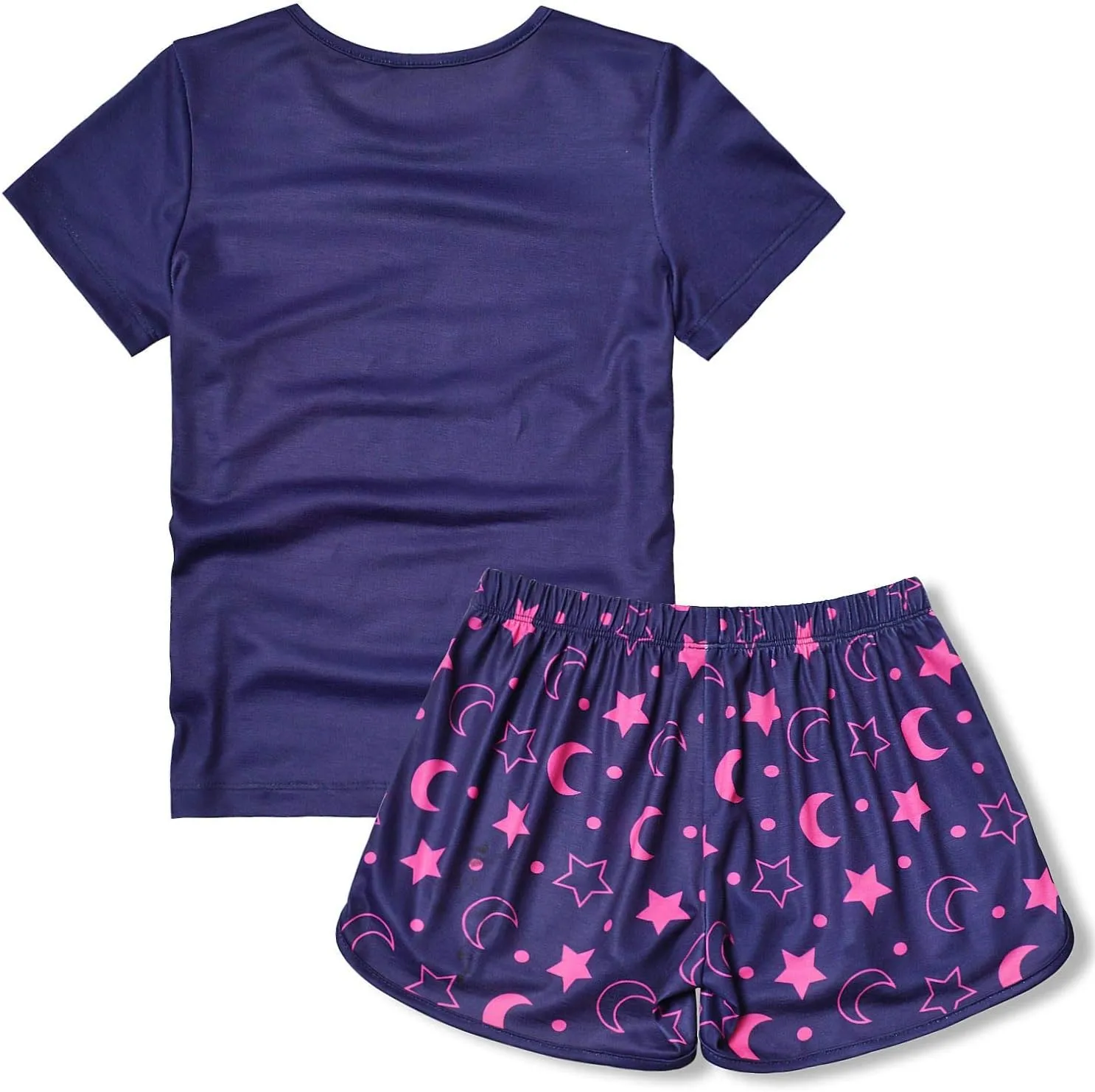 Jxstar Classic Girls Short-Sleeved Pajamas Two-Piece Summer Pj Sets 3-13Y