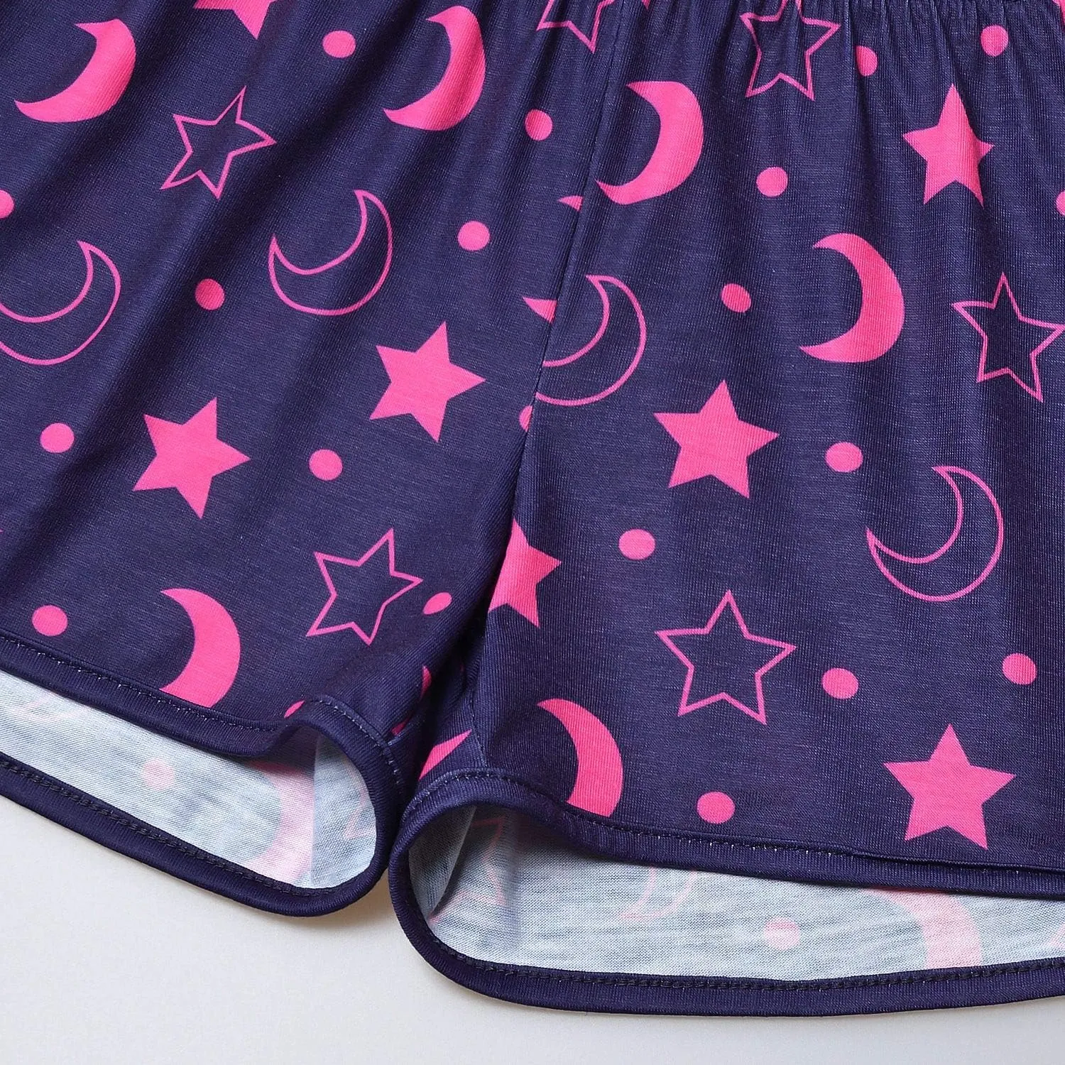 Jxstar Classic Girls Short-Sleeved Pajamas Two-Piece Summer Pj Sets 3-13Y