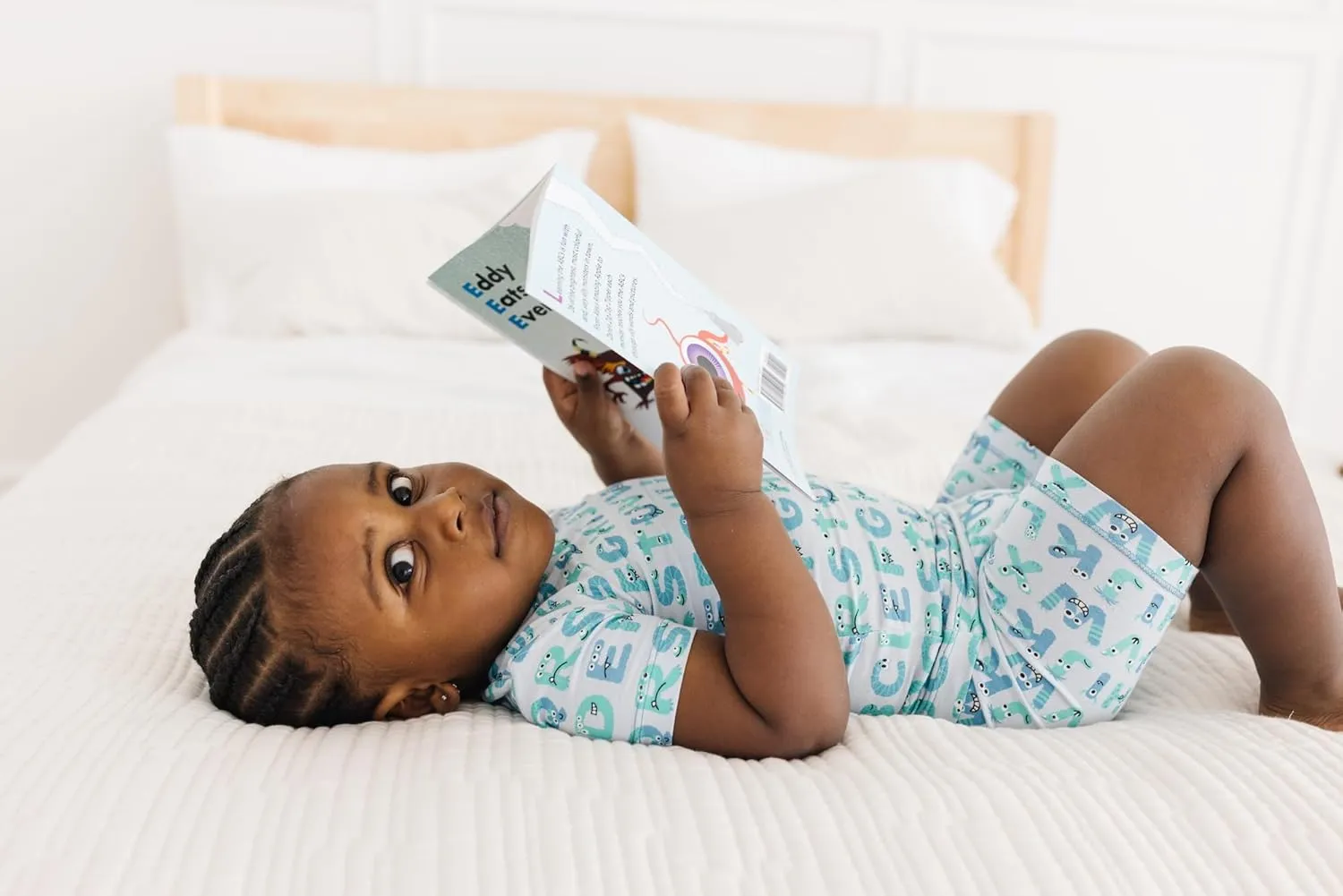 KicKee Print Short Sleeve Tee Pajama Set with Shorts, Tee with Matching Shorts, Babies and Kid PJ Set, Spring 3
