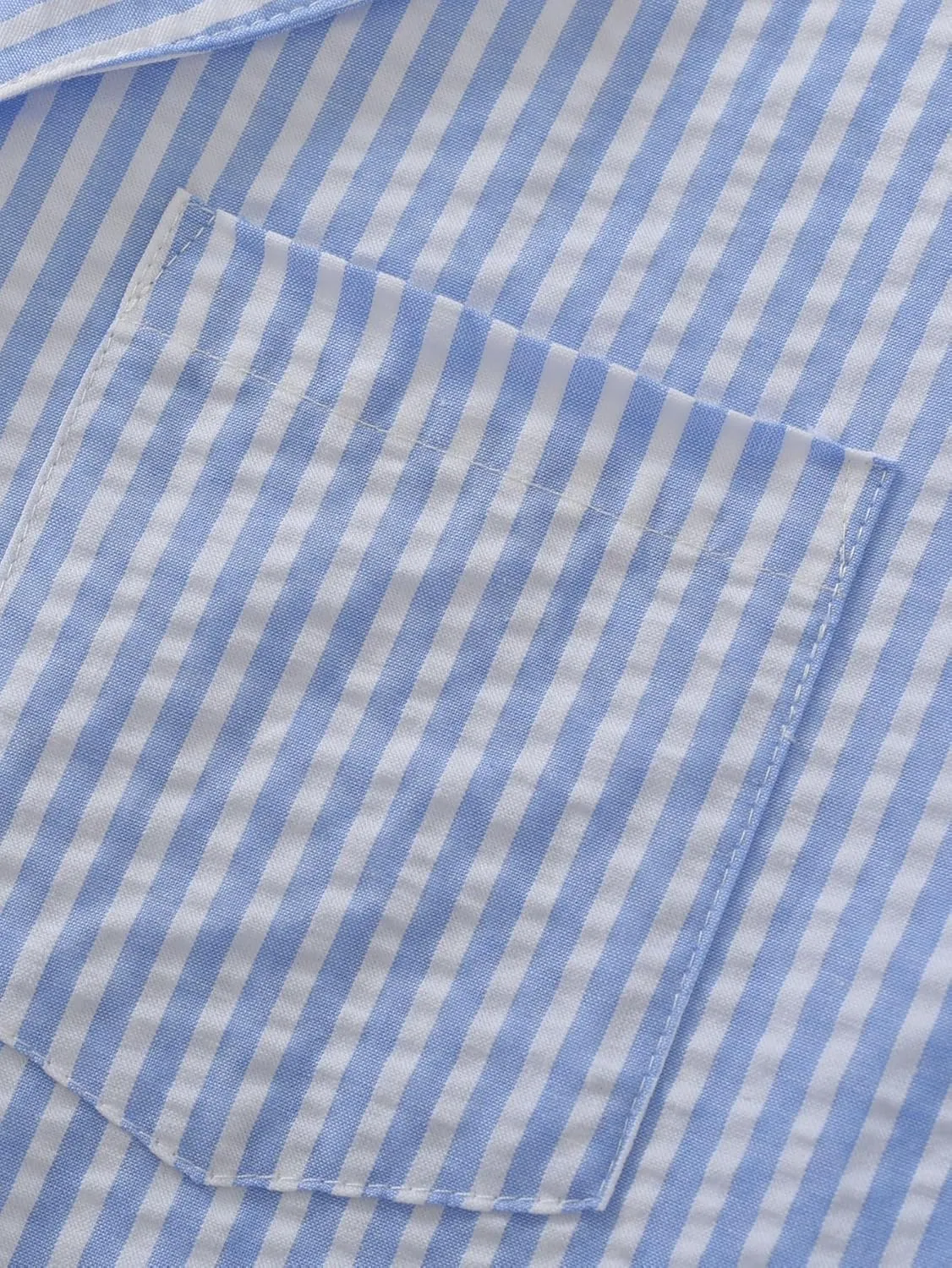 Latuza Women's Seersucker Cotton Summer Pajama Set Button Down Pj Set