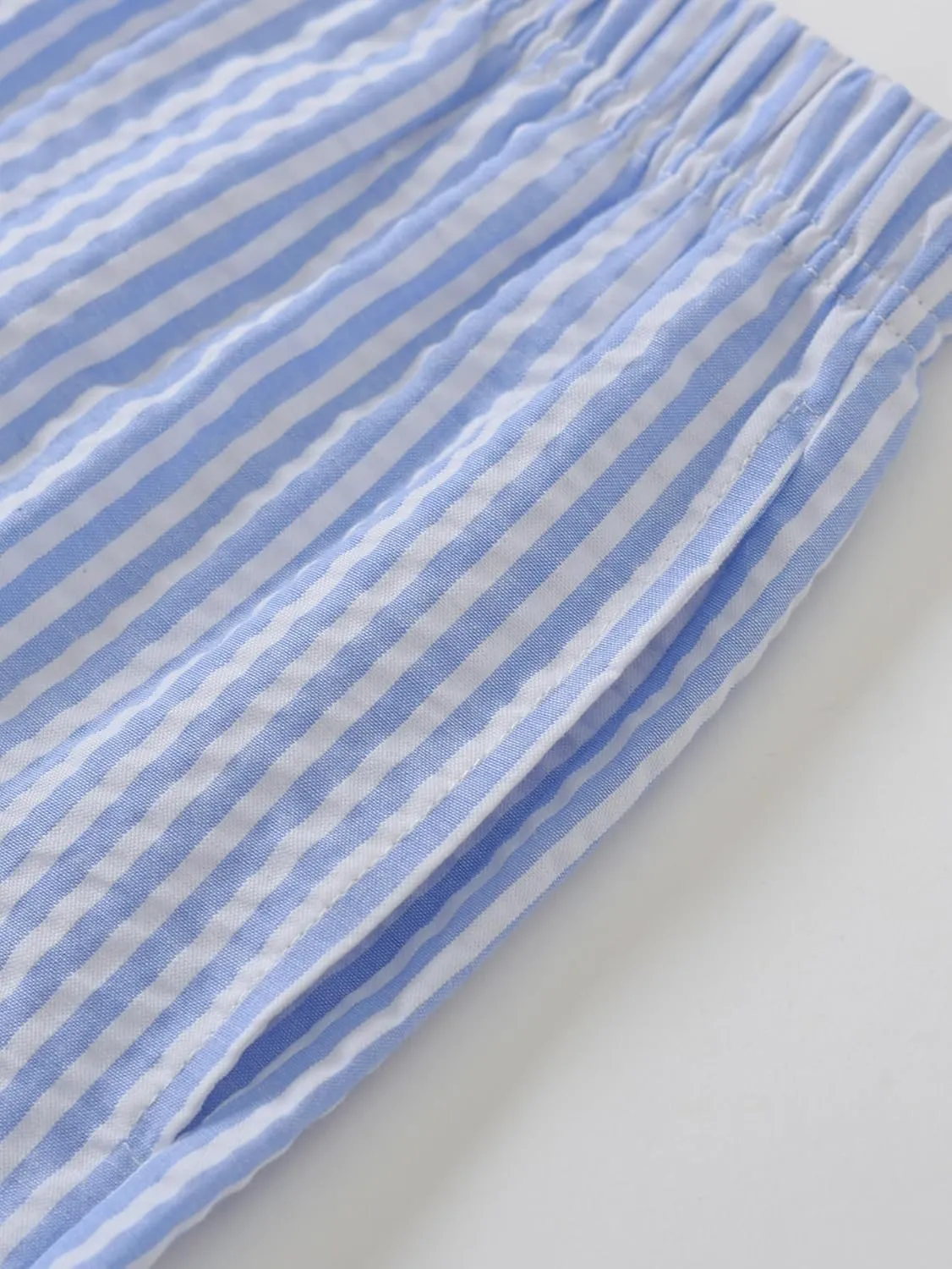 Latuza Women's Seersucker Cotton Summer Pajama Set Button Down Pj Set