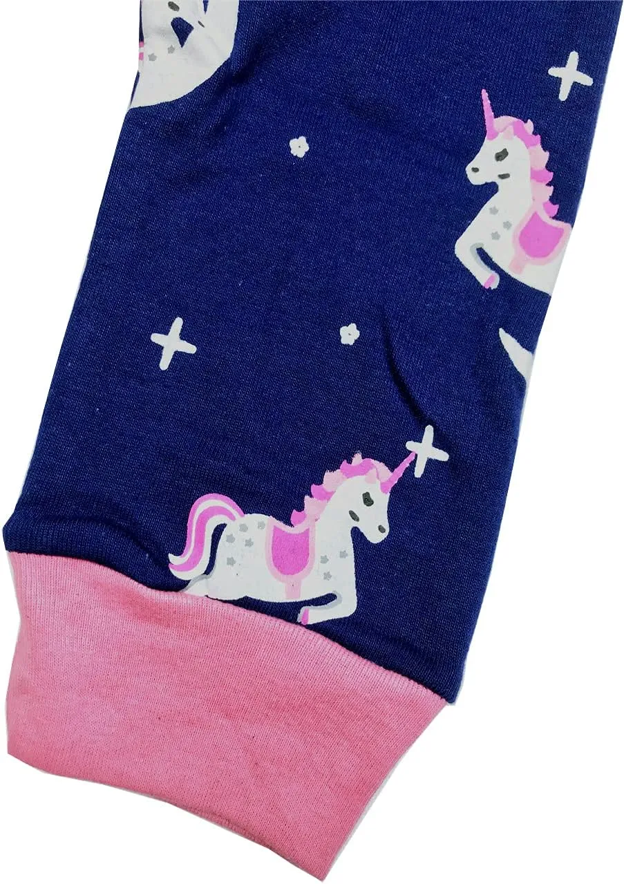 LitBud Toddler Girls Pajamas Unicorn,Sleepwears 2pc Pjs Sets for Kids 2-10 Years