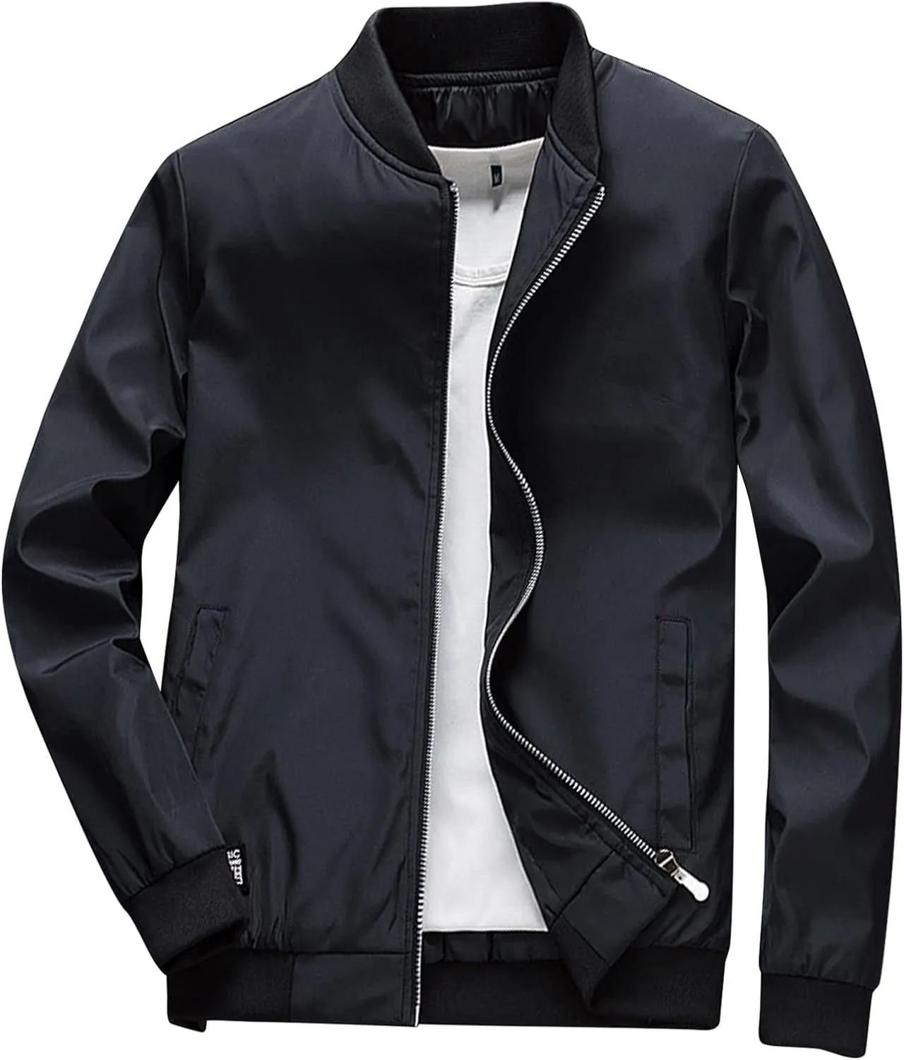 Loose Baseball Jackets for Men Big and Tall Bomber Jacket Business Casual Jackets with Pockets Lightweight Windbreaker