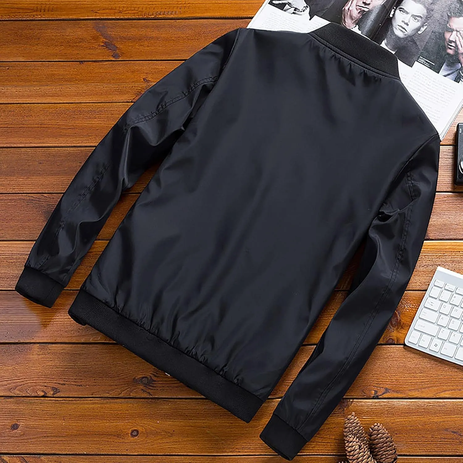 Loose Baseball Jackets for Men Big and Tall Bomber Jacket Business Casual Jackets with Pockets Lightweight Windbreaker