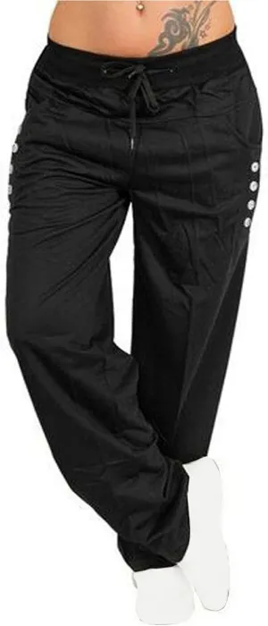 LRMQS Sweatpants Women Drawstring Elastic Waist Loose Fit Crop Straight Pants Running Workout Casual Trousers