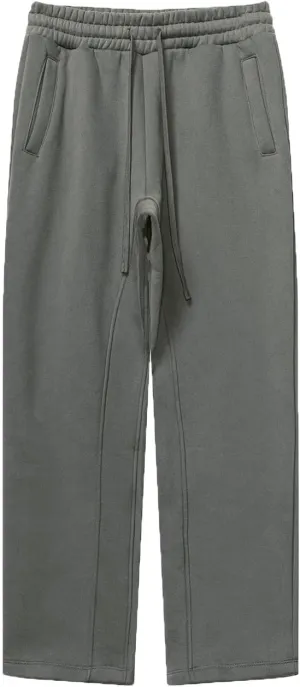 Men's Casual Wide Leg Track Pants Elastic Waist Drawstring Jogger Pants Fashion Loose Long Trousers with Pockets