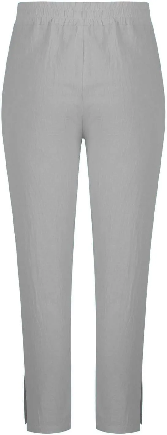 Mens Cotton Linen Drawstring Pants Elastic Waist Button Pant Solid Loose Trousers Summer Going Out Vacation Clothing