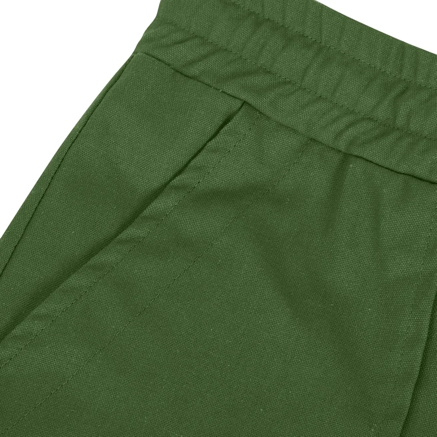 Men's Cotton Linen Pants Casual Work Pant Spring Business Elastic Drawstring Waist Trousers 2025 Solid Comfy Outfits