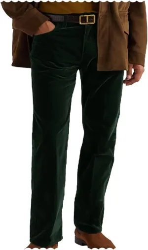 Men's Fashion Velvet Dress Suit Pants Flat Front Trousers