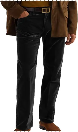 Men's Fashion Velvet Dress Suit Pants Flat Front Trousers