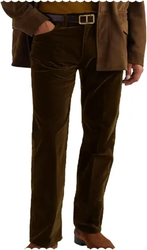Men's Fashion Velvet Dress Suit Pants Flat Front Trousers