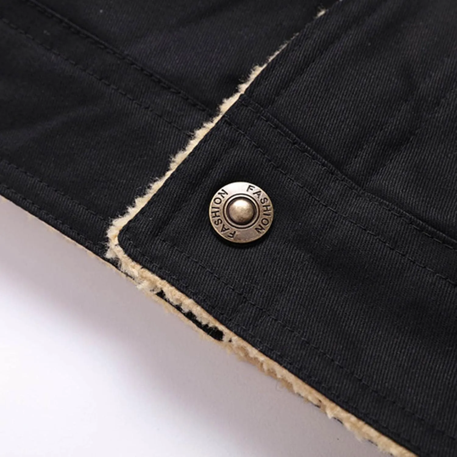 Mens Fleece Lined Cargo Jackets Turn Down Collared Bomber Jackets Slim Fit Winter Coat with Mutil Pockets Work Jacket