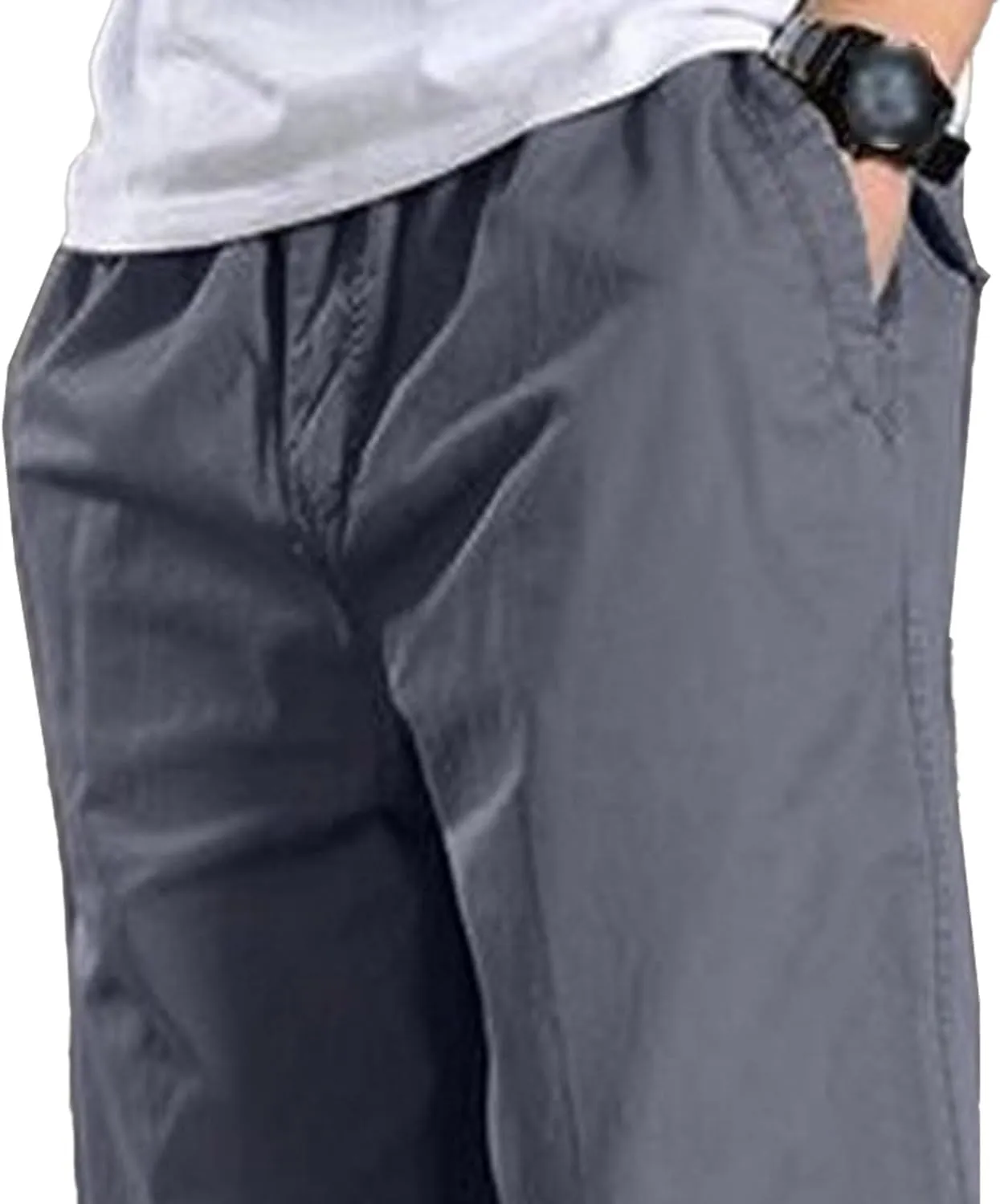 Men's Lightweight Lounge Bottoms Sweatpants Cotton Jersey Lounge Pants Causal Stretch Waist Comfort Trousers