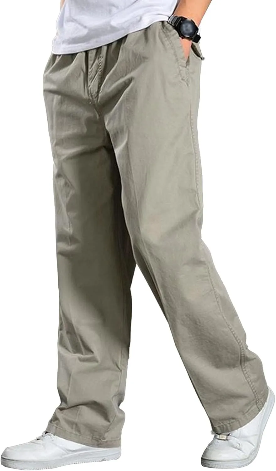 Men's Lightweight Lounge Bottoms Sweatpants Cotton Jersey Lounge Pants Causal Stretch Waist Comfort Trousers