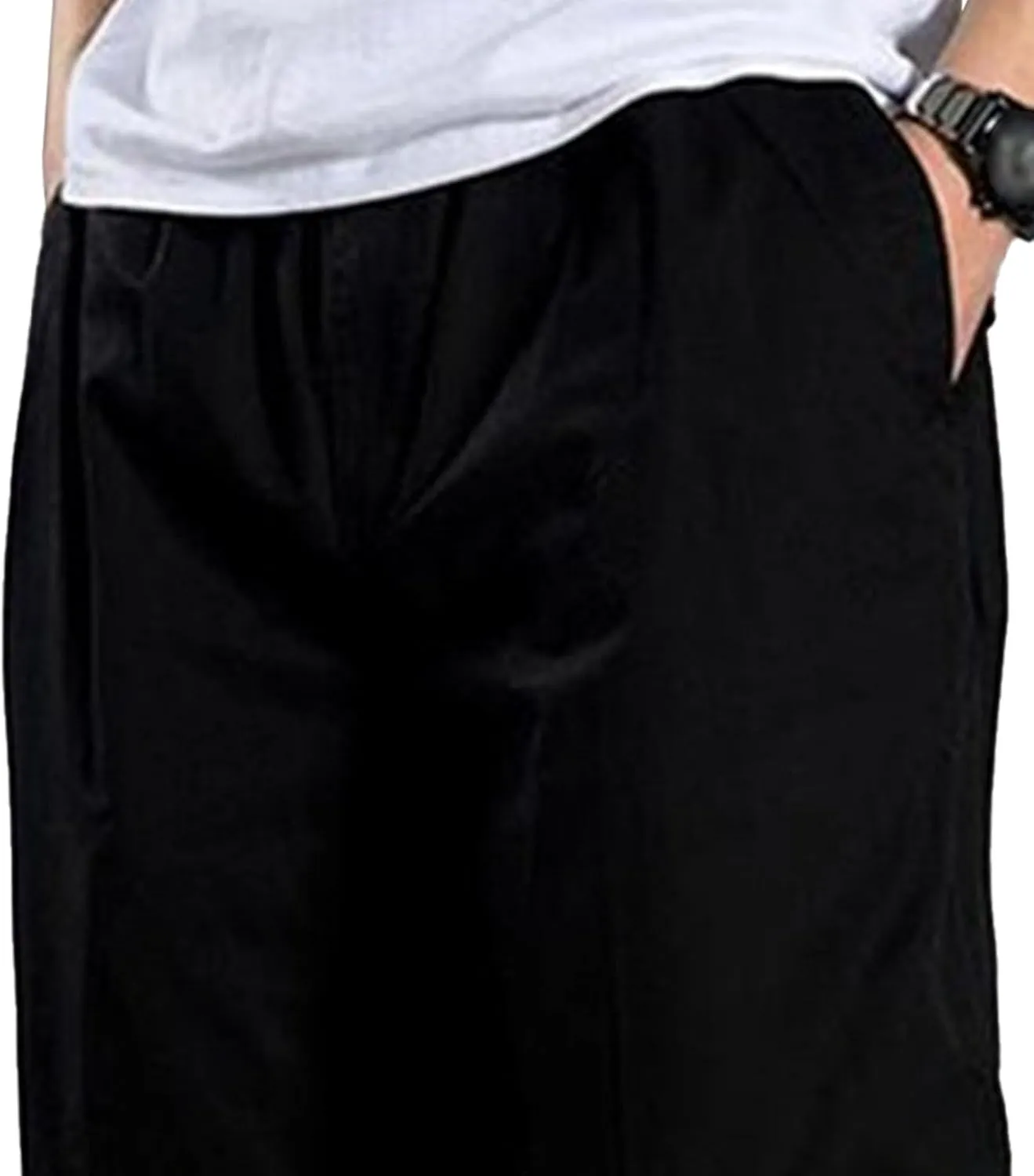 Men's Lightweight Lounge Bottoms Sweatpants Cotton Jersey Lounge Pants Causal Stretch Waist Comfort Trousers