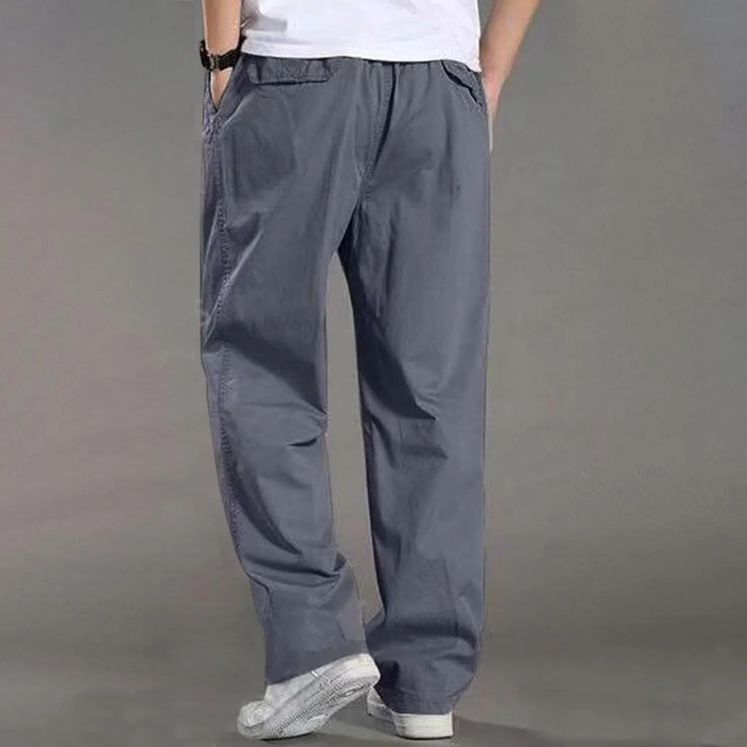 Men's Lightweight Lounge Bottoms Sweatpants Cotton Jersey Lounge Pants Causal Stretch Waist Comfort Trousers