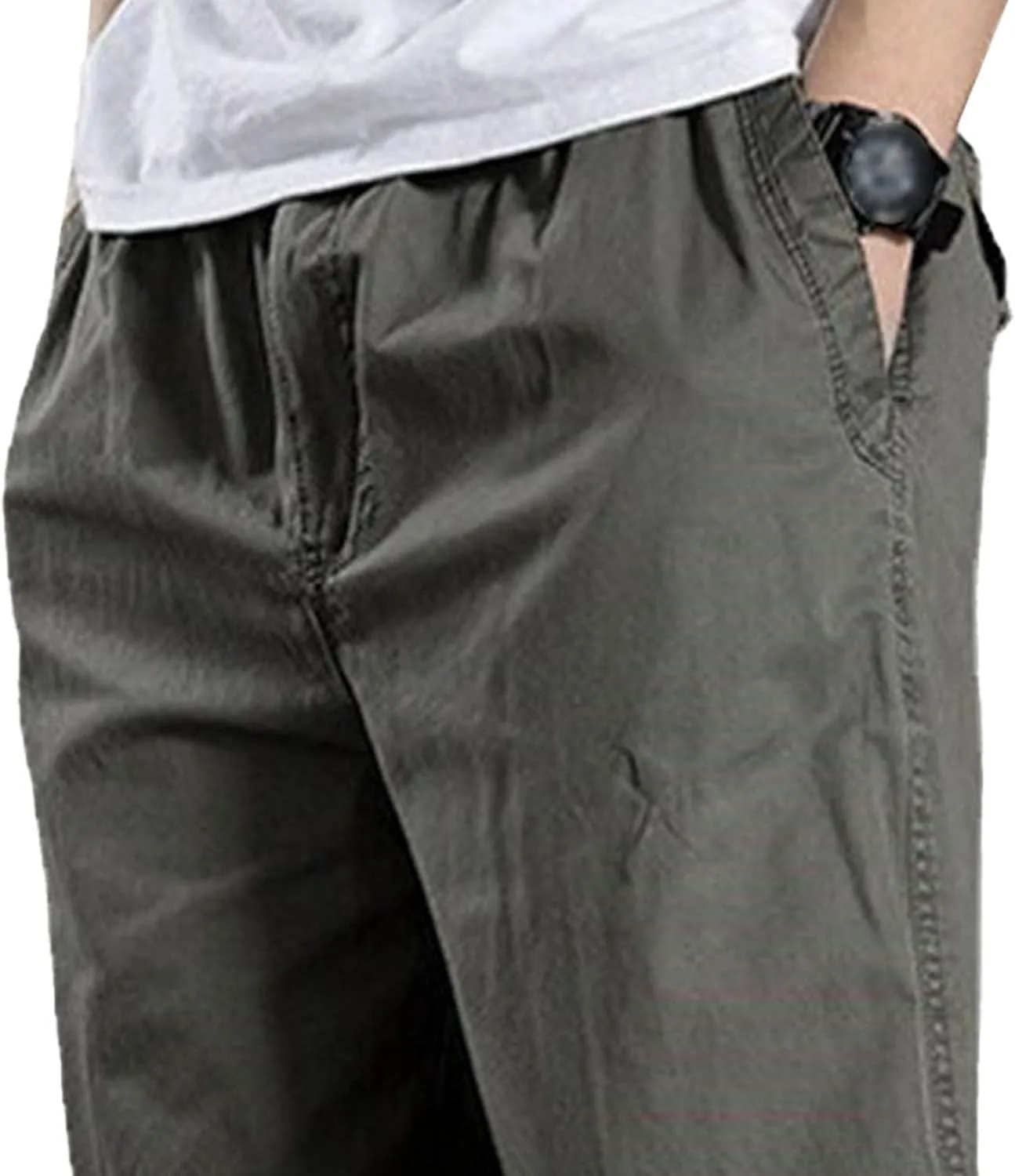 Men's Lightweight Lounge Bottoms Sweatpants Cotton Jersey Lounge Pants Causal Stretch Waist Comfort Trousers
