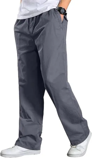 Men's Lightweight Lounge Bottoms Sweatpants Cotton Jersey Lounge Pants Causal Stretch Waist Comfort Trousers