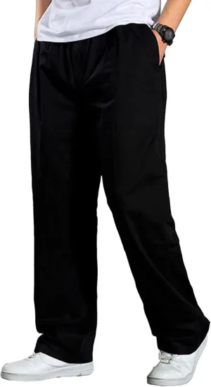 Men's Lightweight Lounge Bottoms Sweatpants Cotton Jersey Lounge Pants Causal Stretch Waist Comfort Trousers
