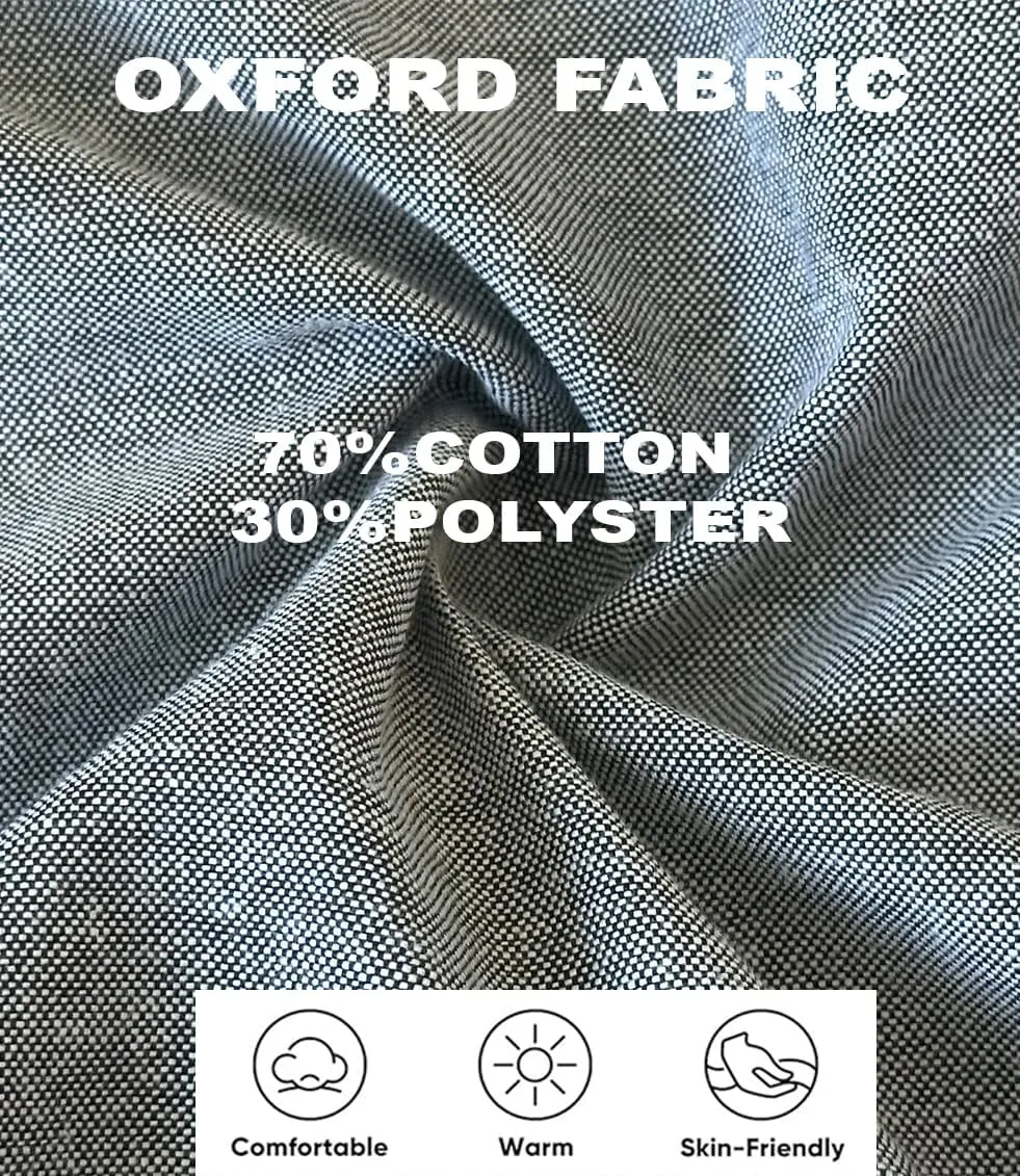 Men's Oxford Shirts Regular Fit Button Down Shirt Business Casual Shirts Long Sleeve Dress Shirt Solid Oxford Shirt