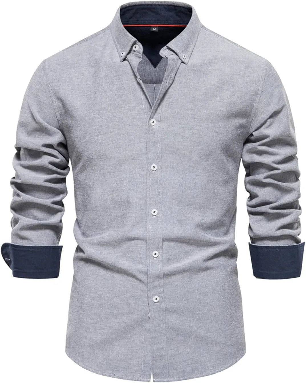 Men's Oxford Shirts Regular Fit Button Down Shirt Business Casual Shirts Long Sleeve Dress Shirt Solid Oxford Shirt
