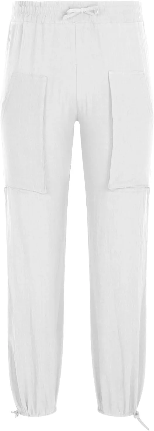 Men's Pants Fashion Summer Comfy Elastic Waist Long Pant Solid Color Casual Relaxed Fit Trousers with Pockets