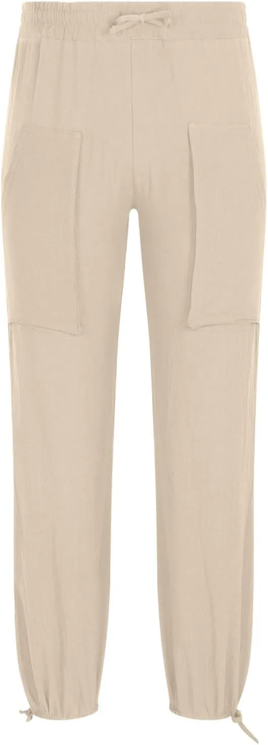 Men's Pants Fashion Summer Comfy Elastic Waist Long Pant Solid Color Casual Relaxed Fit Trousers with Pockets