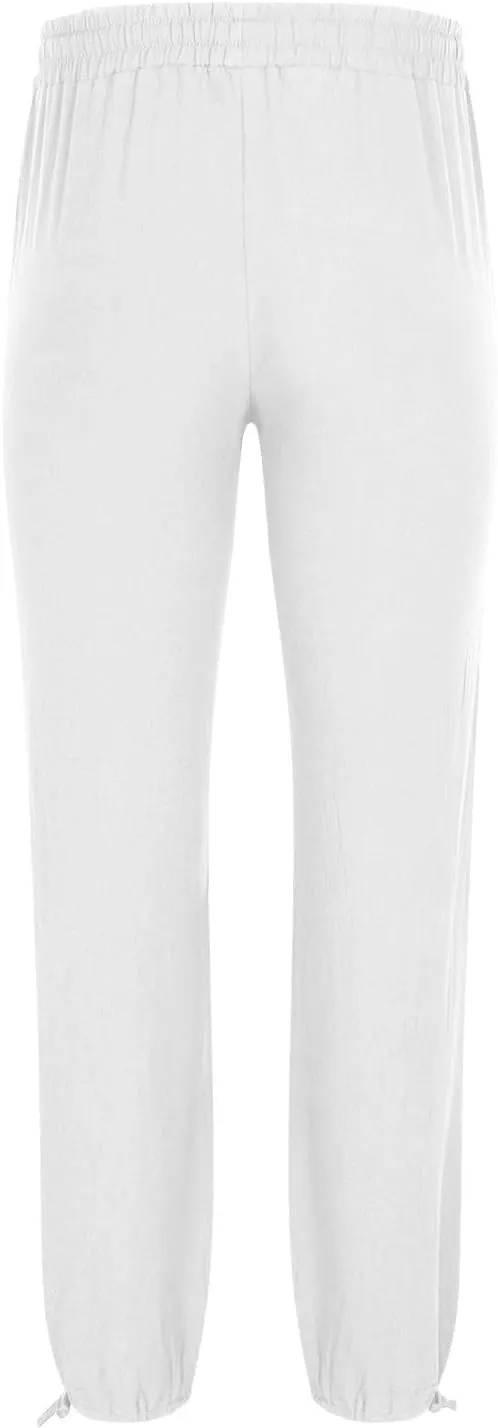 Men's Pants Fashion Summer Comfy Elastic Waist Long Pant Solid Color Casual Relaxed Fit Trousers with Pockets