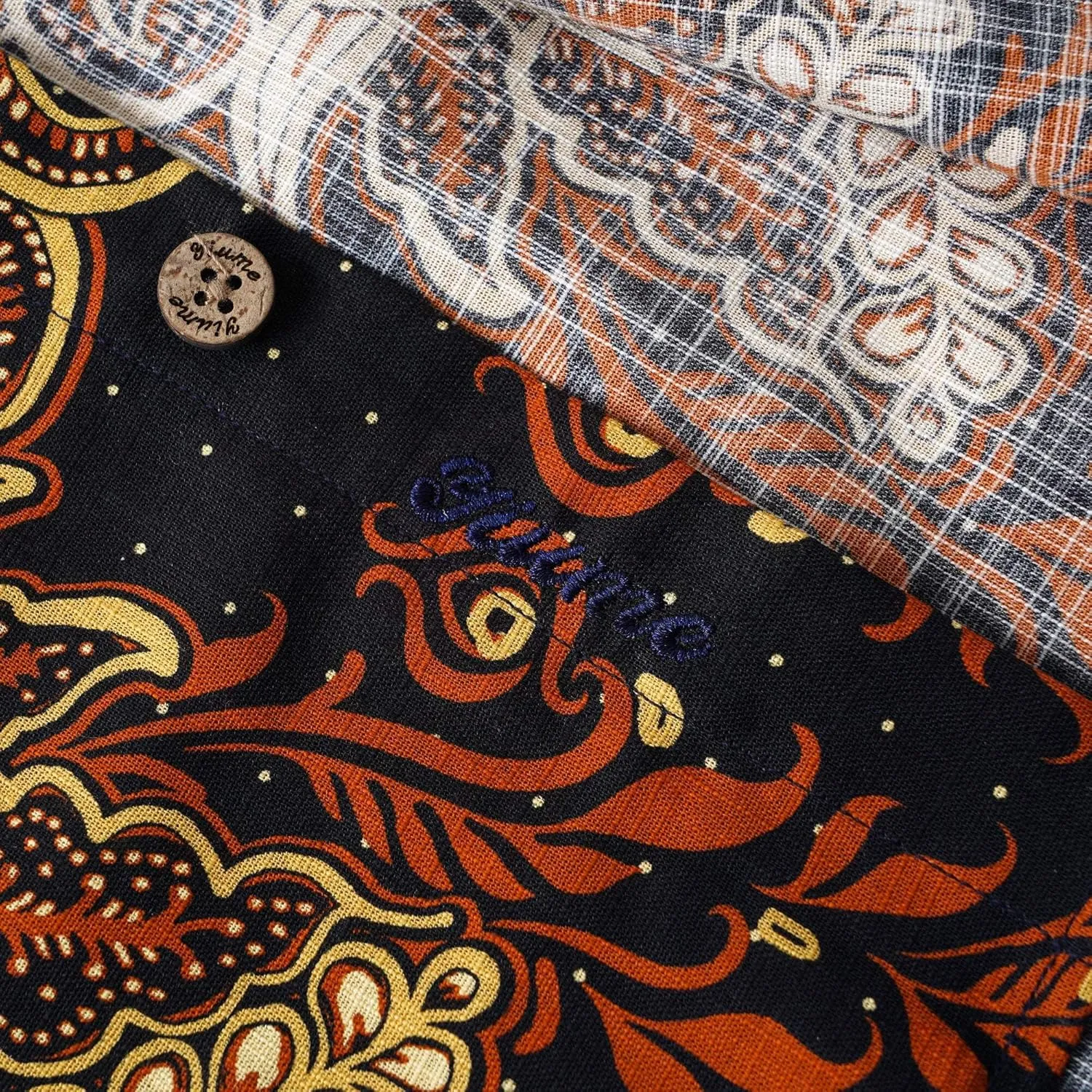 Mens Print Button Down Long Sleeve Shirt with Pocket Cotton Dress Shirt Vacation Casual Business