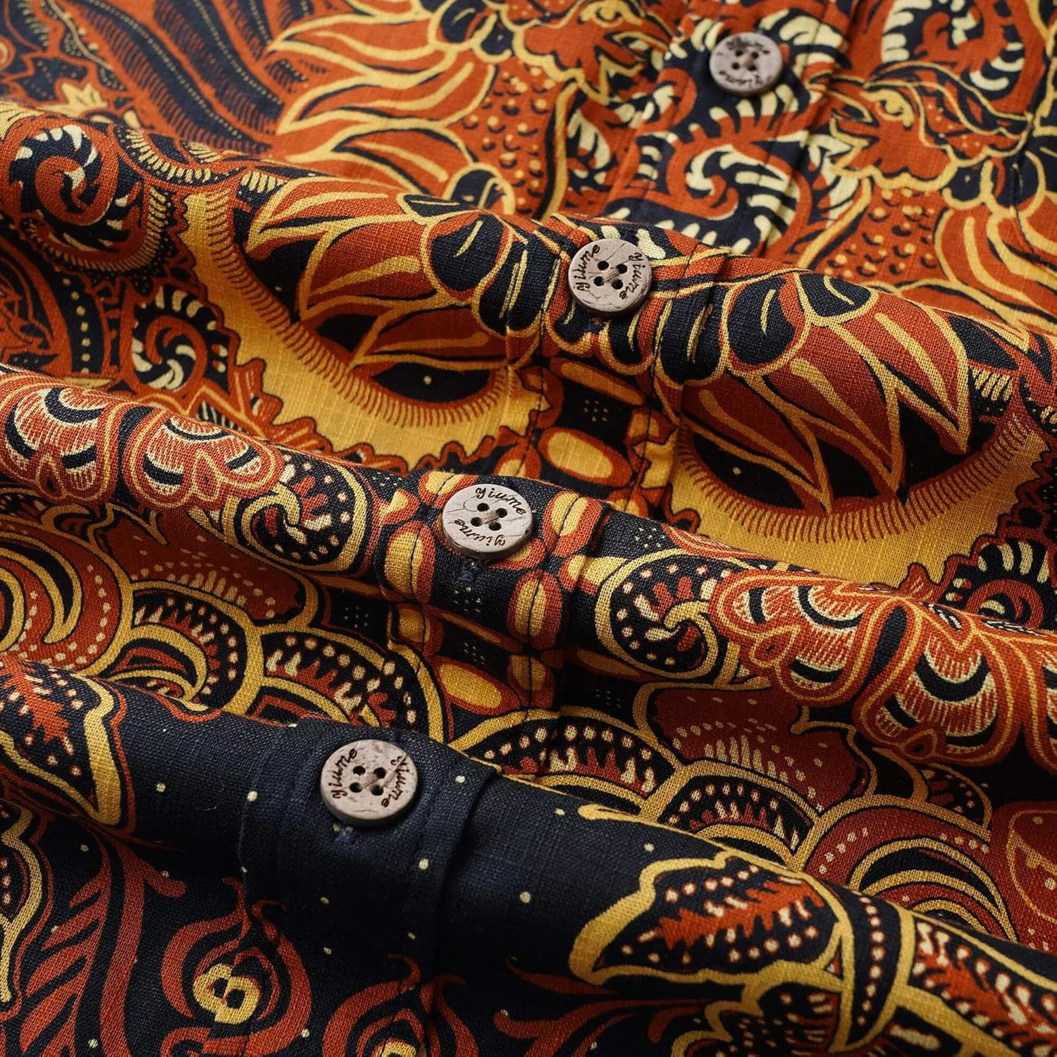 Mens Print Button Down Long Sleeve Shirt with Pocket Cotton Dress Shirt Vacation Casual Business