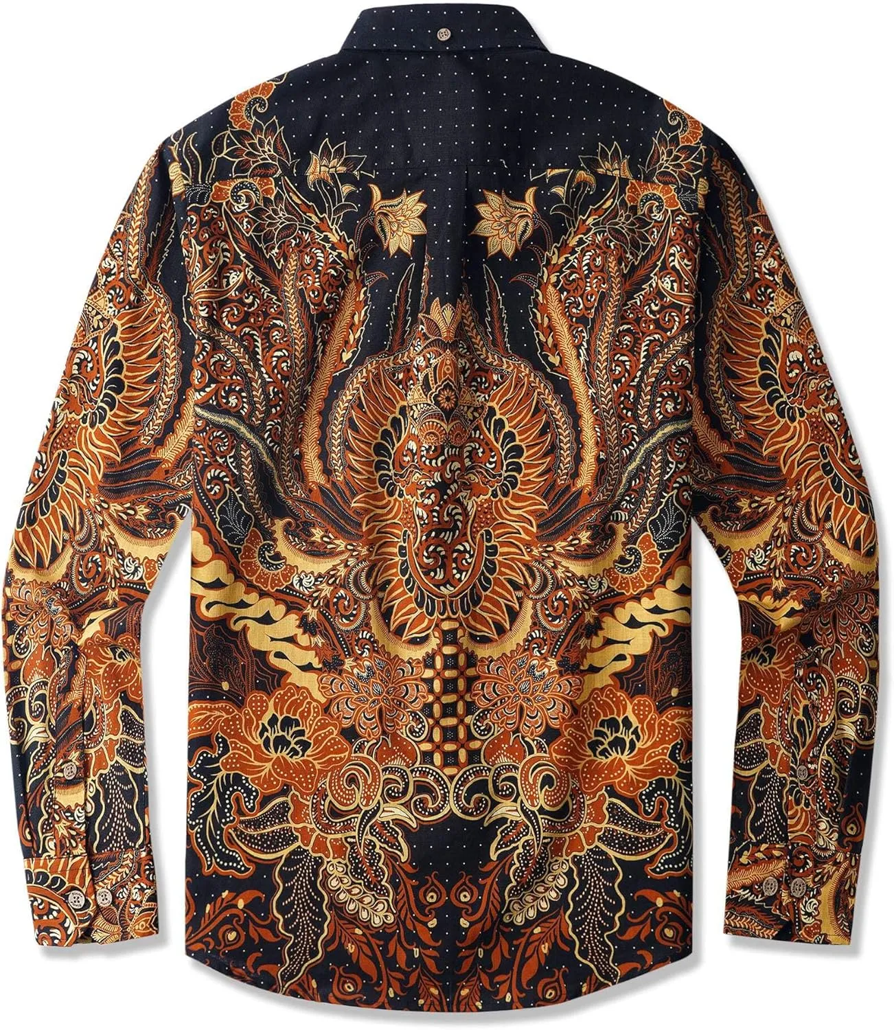 Mens Print Button Down Long Sleeve Shirt with Pocket Cotton Dress Shirt Vacation Casual Business
