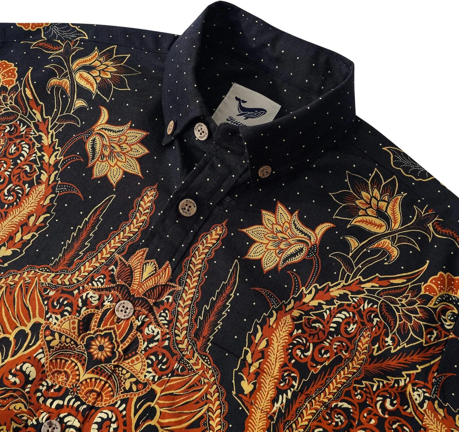 Mens Print Button Down Long Sleeve Shirt with Pocket Cotton Dress Shirt Vacation Casual Business