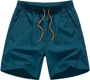 Mens Quick Dry Athletic Workout Shorts with Liner Outdoor Lightweight Running 7 Inch Gym Active Shorts with Zipper Pockets