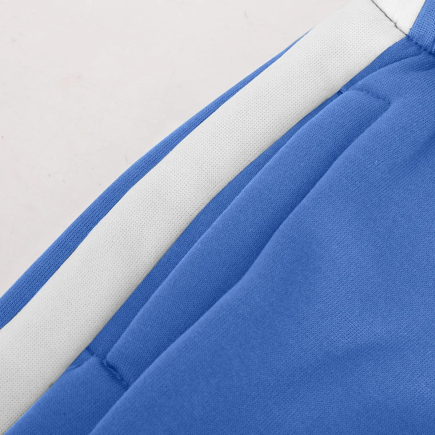 Men's Straight Leg Pants Contrast Drawstring Elastic Waist Sports Pants Work Casual Trousers with Pockets