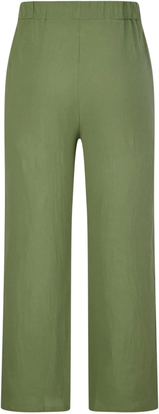 Men's Summer Cotton Linen Pants Solid Casual Drawstring Pant 2025 New Beach Vacation Trousers Business Work Clothes