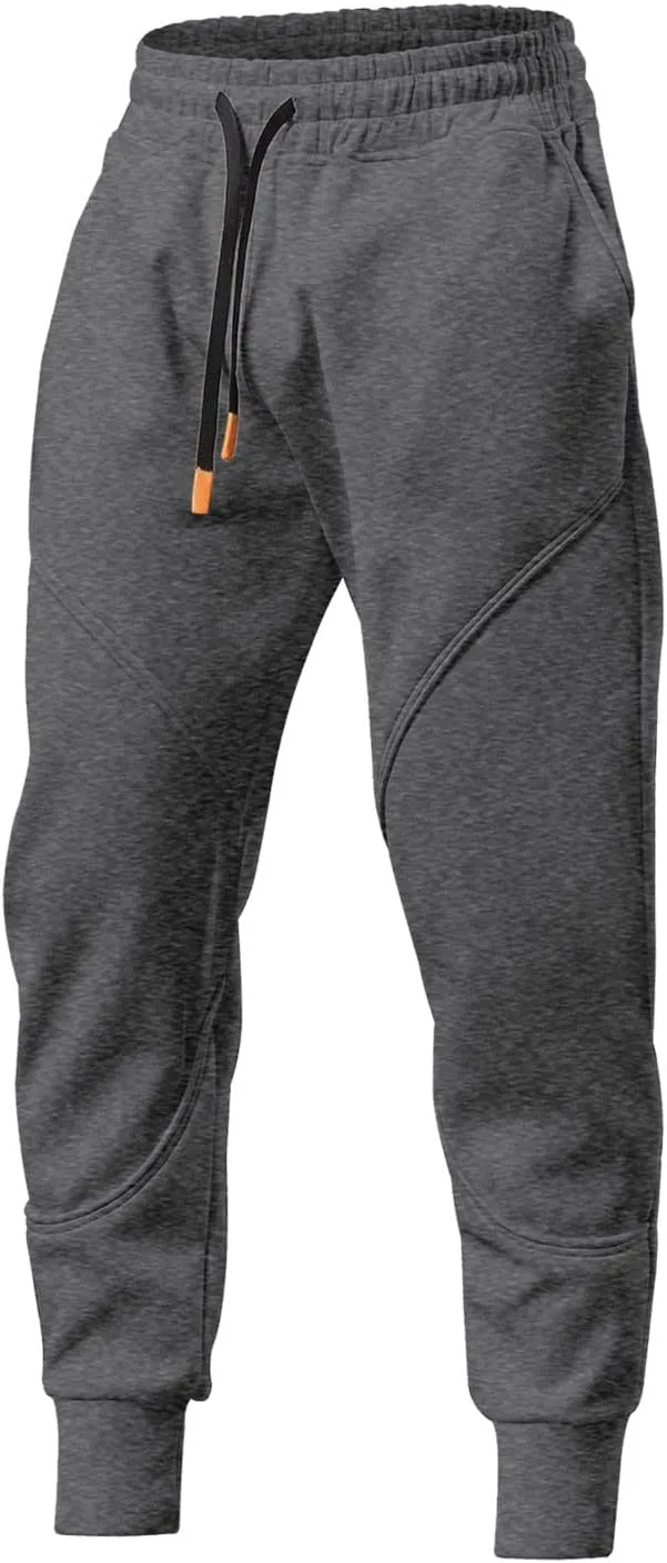 Mens Sweatpants with Pockets Big and Tall Casual Wide Leg Drawstring Open Bottom Sweat Pants Lounge Pants Cargo Pants