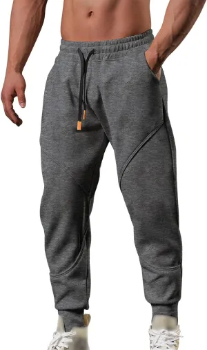 Mens Sweatpants with Pockets Big and Tall Casual Wide Leg Drawstring Open Bottom Sweat Pants Lounge Pants Cargo Pants