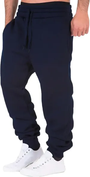 Mens Sweatpants with Pockets Fleece Elastic Bottom Men's Sports Heavyweight Jogger Pants Sweatpants for Men Trousers