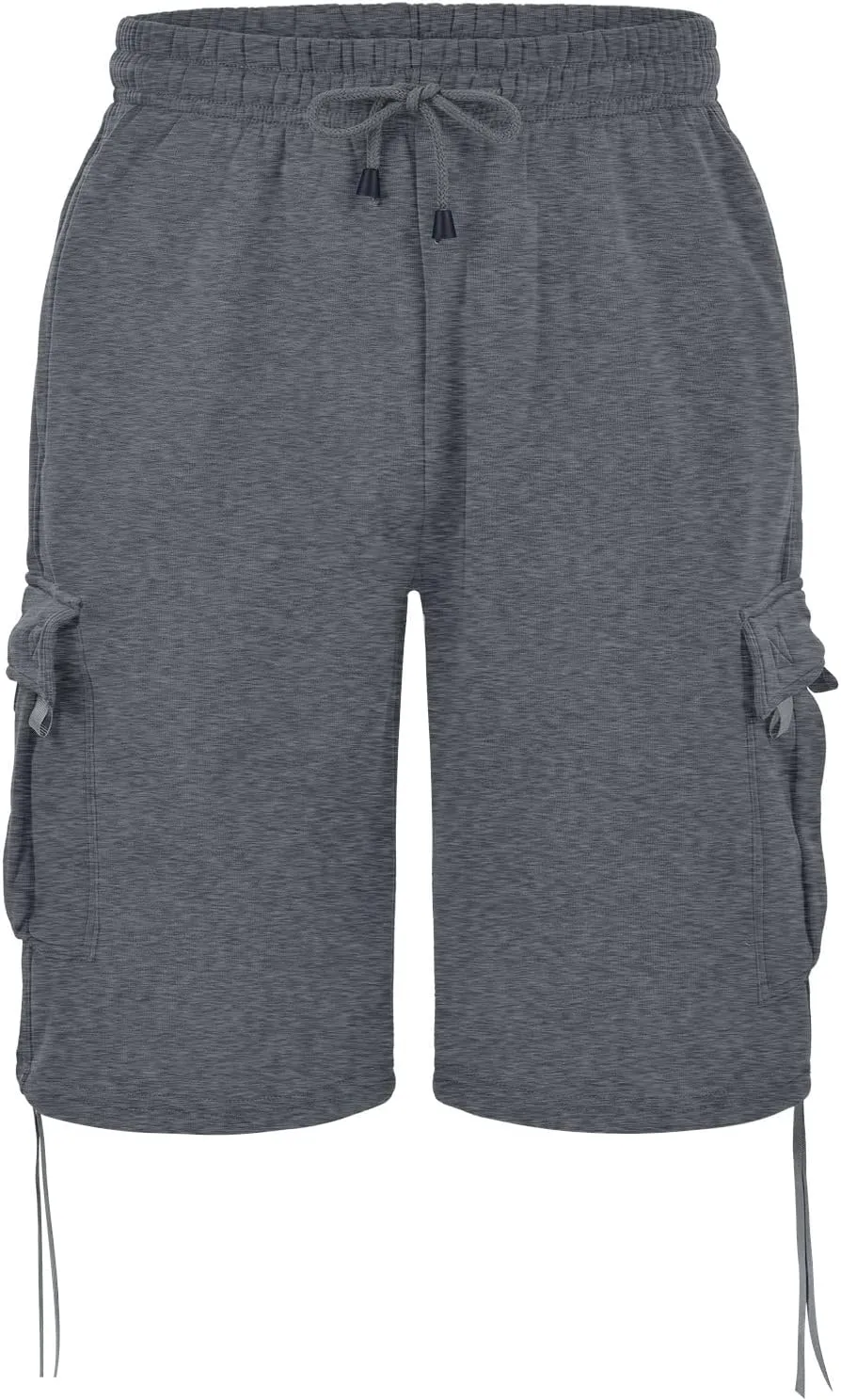 Mens Tactical Cargo Long Shorts 3/4 Casual Hiking Capri Pants Below Knee Length Multi Pocket Athletic Running Shorts