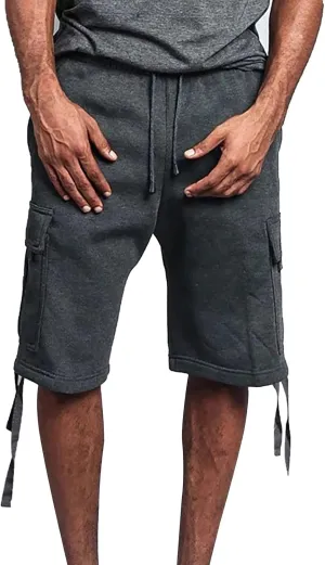 Mens Tactical Cargo Long Shorts 3/4 Casual Hiking Capri Pants Below Knee Length Multi Pocket Athletic Running Shorts