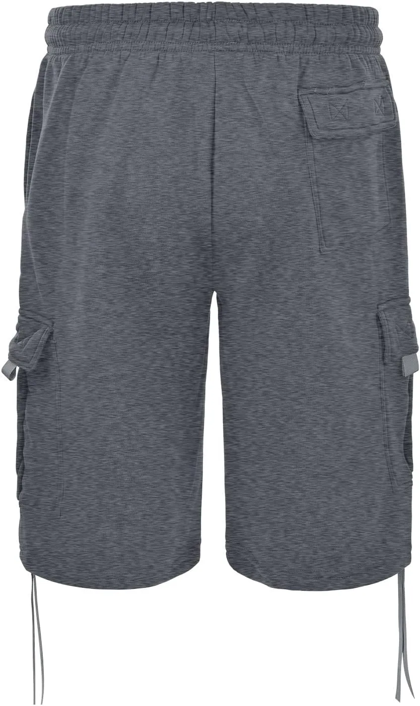 Mens Tactical Cargo Long Shorts 3/4 Casual Hiking Capri Pants Below Knee Length Multi Pocket Athletic Running Shorts
