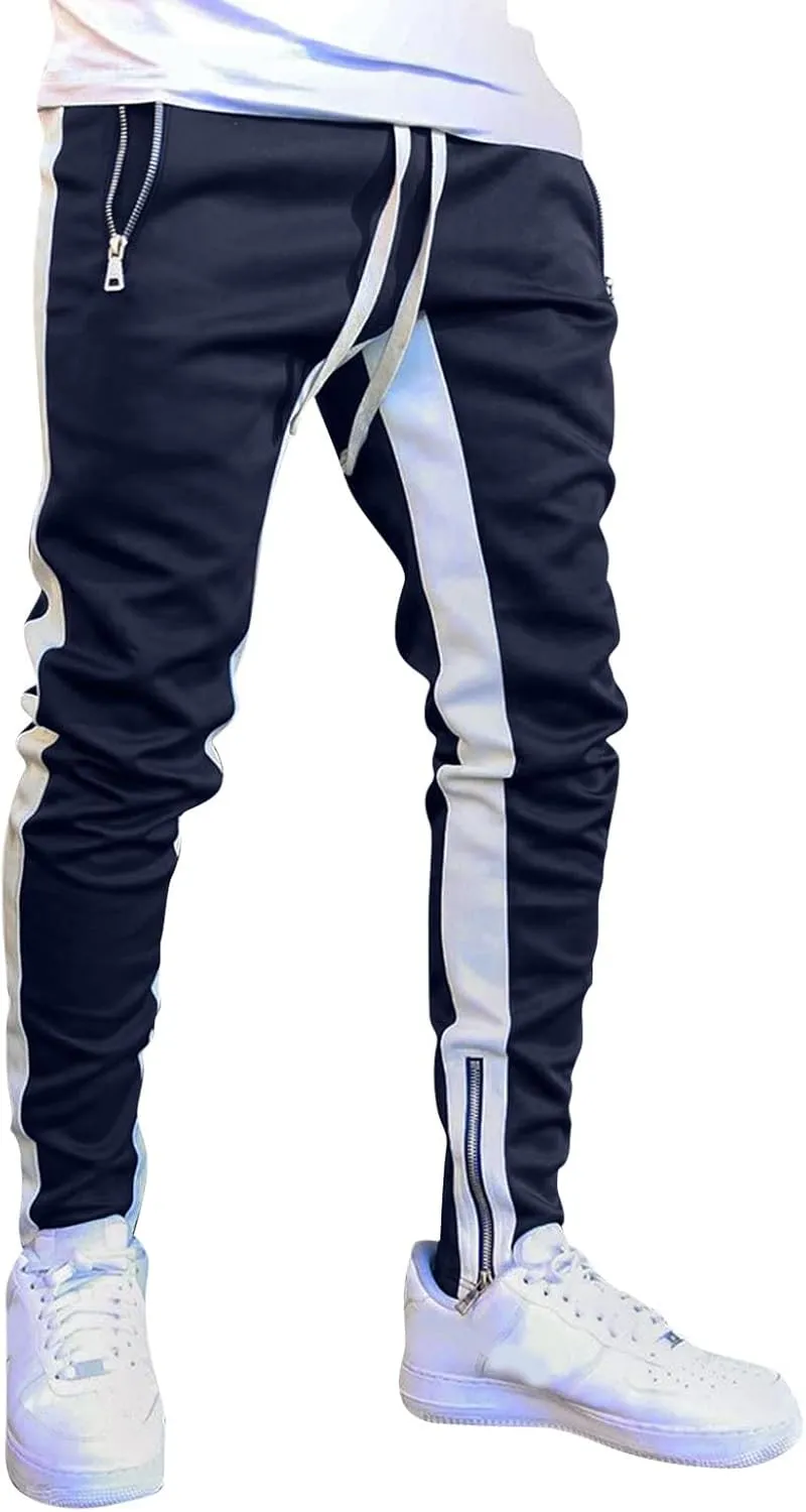 Mens Workout Cargo Sweatpants Baggy Big and Tall Jogger Sweatpants Cargo Joggers for Men Stretch Relaxed Fit Elastic