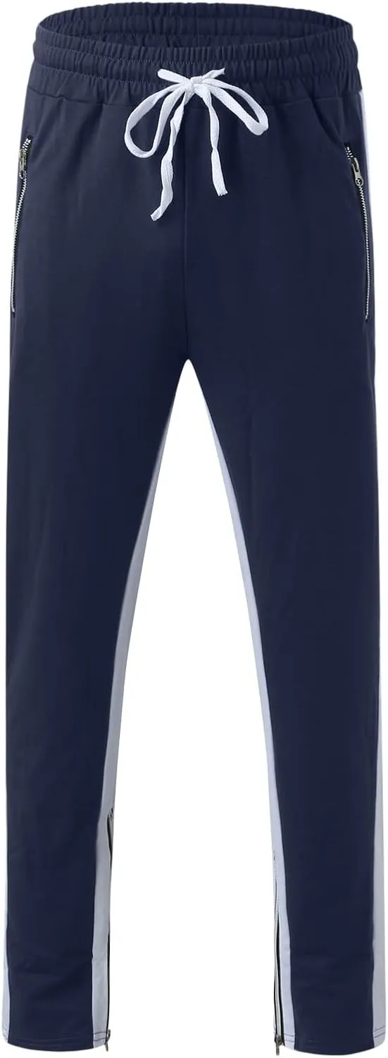 Mens Workout Cargo Sweatpants Baggy Big and Tall Jogger Sweatpants Cargo Joggers for Men Stretch Relaxed Fit Elastic