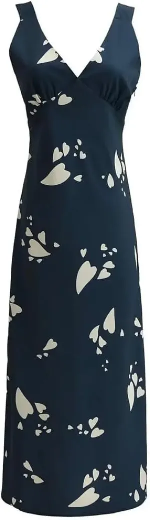 Niiyyjj Women's Printed V-Neck Vest Dress Backless Long Maxi Dress Boho Beach Cover Up Slit Evening Gown