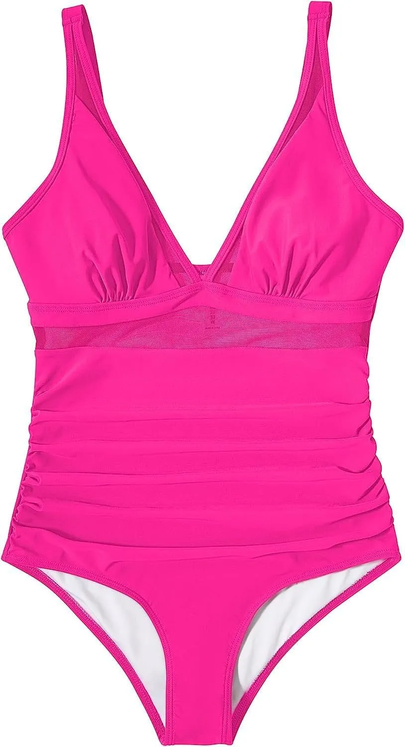 One Piece Swimsuits for Women Tummy Control Sexy Deep V Shapewear Bathing Suits Full Coverage Slimming Swimwear