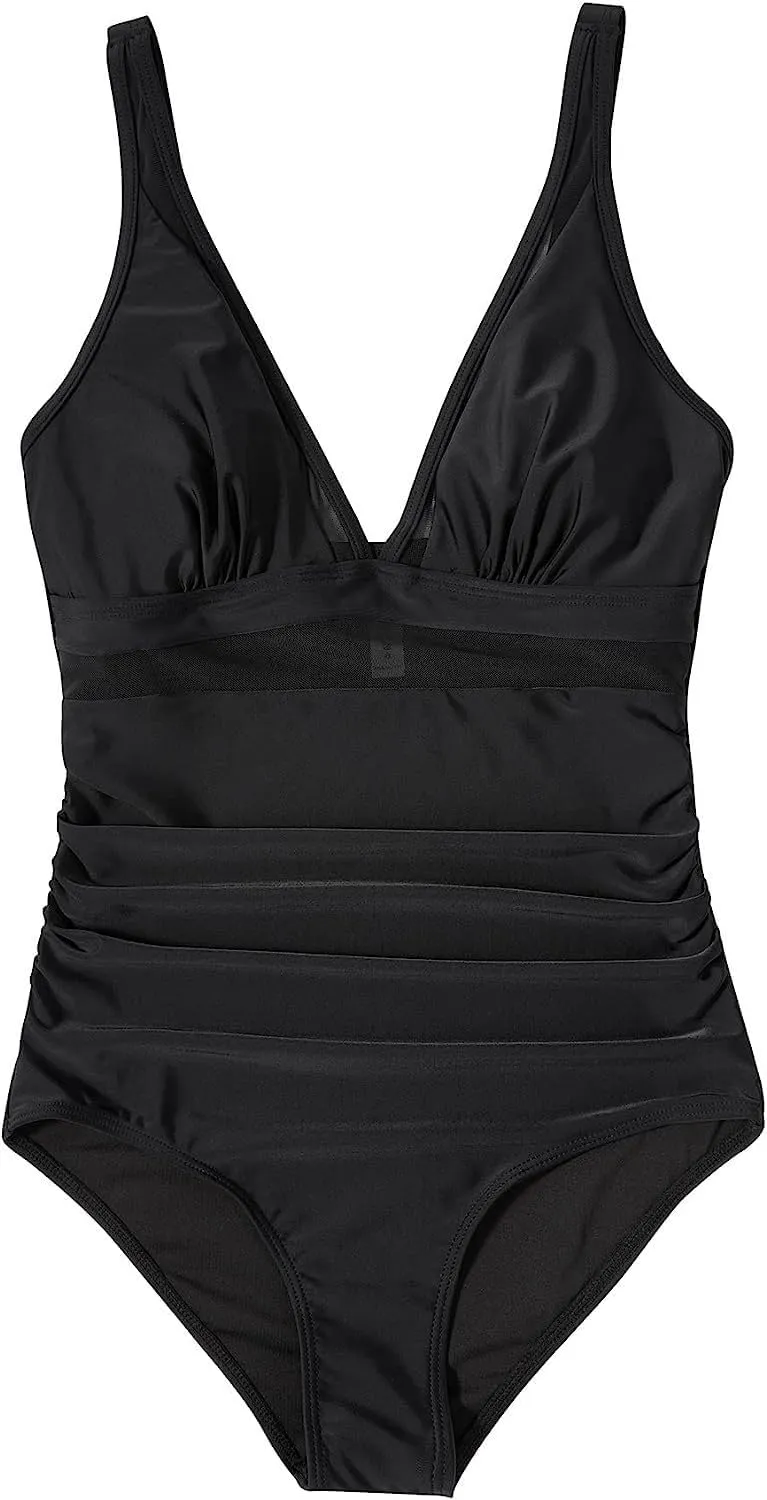 One Piece Swimsuits for Women Tummy Control Sexy Deep V Shapewear Bathing Suits Full Coverage Slimming Swimwear