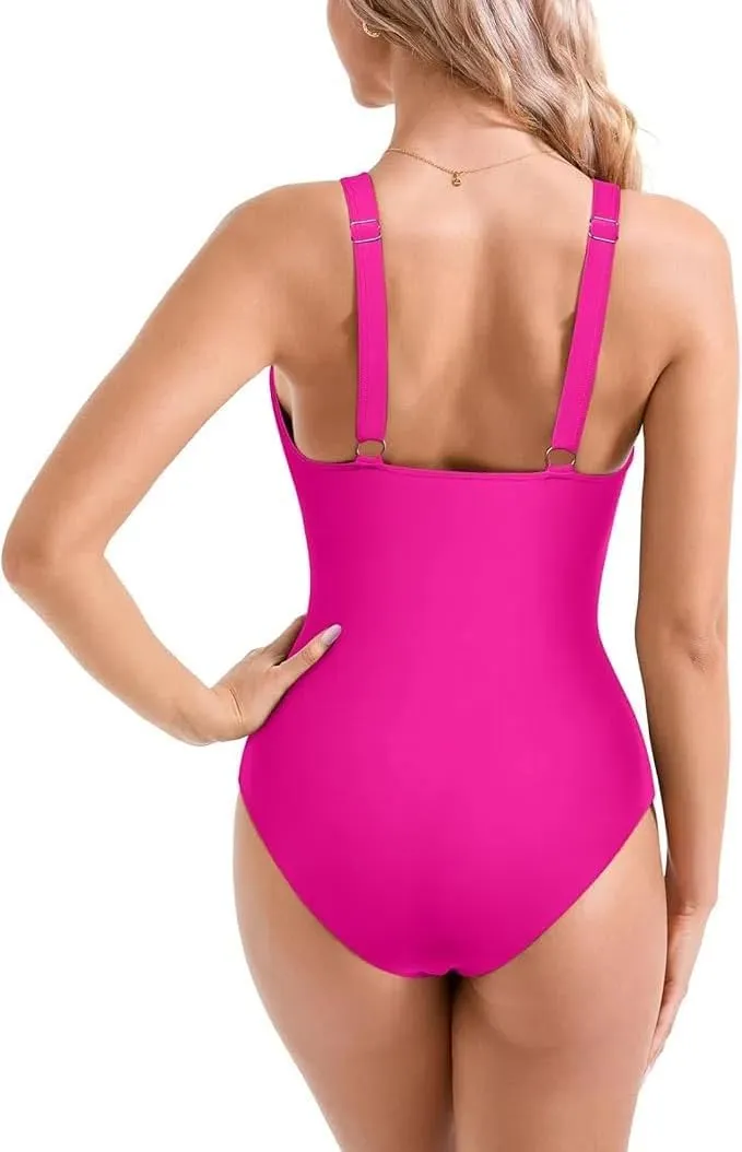 One Piece Swimsuits for Women Tummy Control Sexy Deep V Shapewear Bathing Suits Full Coverage Slimming Swimwear