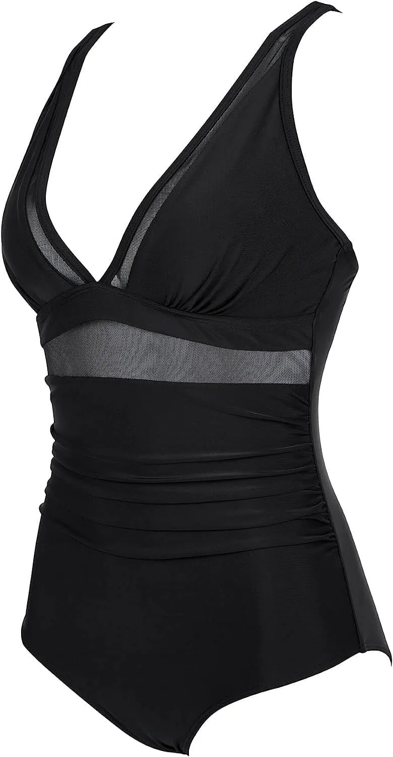 One Piece Swimsuits for Women Tummy Control Sexy Deep V Shapewear Bathing Suits Full Coverage Slimming Swimwear