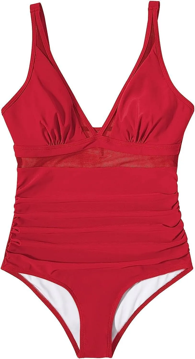 One Piece Swimsuits for Women Tummy Control Sexy Deep V Shapewear Bathing Suits Full Coverage Slimming Swimwear